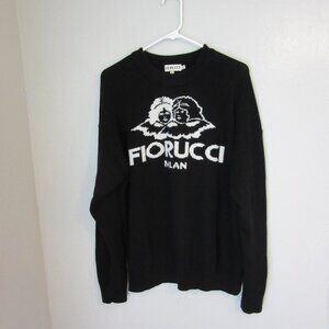 FIORUCCI Black Milan Knit Pullover Crew Neck Long Sleeve Sweater Size M